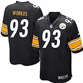 Nike Men & Women & Youth Steelers #93 Worilds Black Team Color Game Jersey,baseball caps,new era cap wholesale,wholesale hats